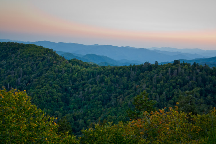 Sunset Early Fall Smoky Mountain National Park